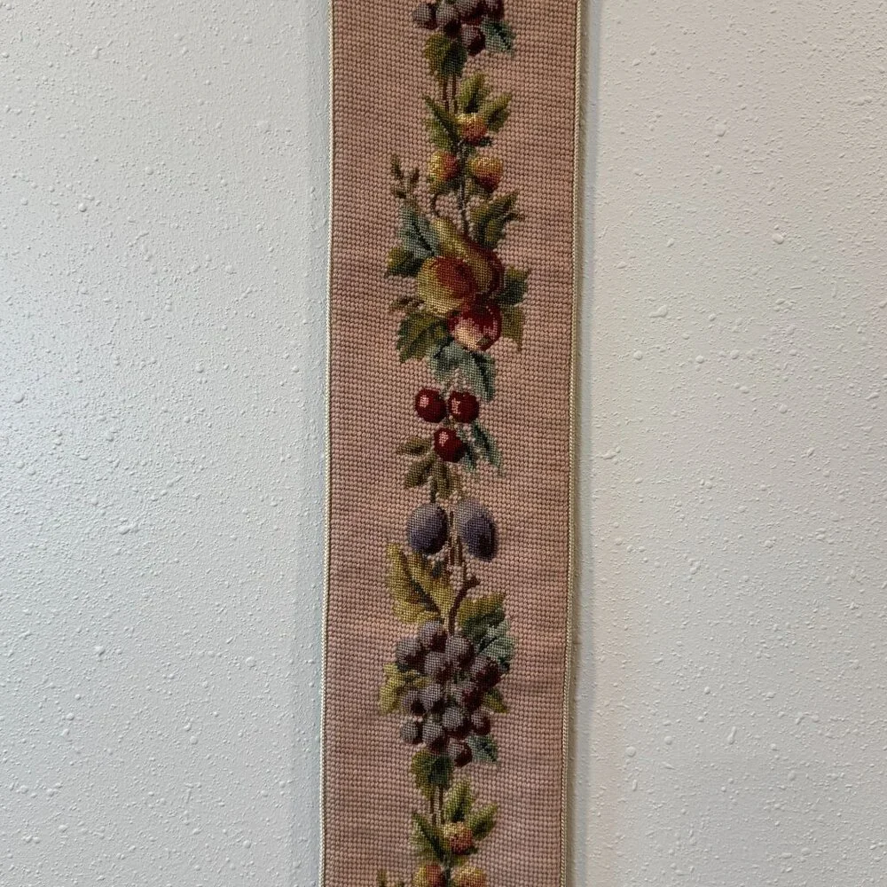 Vintage Fruit Needlepoint Bell Pull 69
